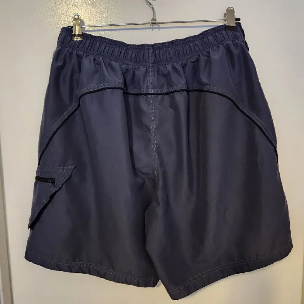 Speedo Mens Swim Trunks Elastric Waisy Pockets Mesh Lined Size Large